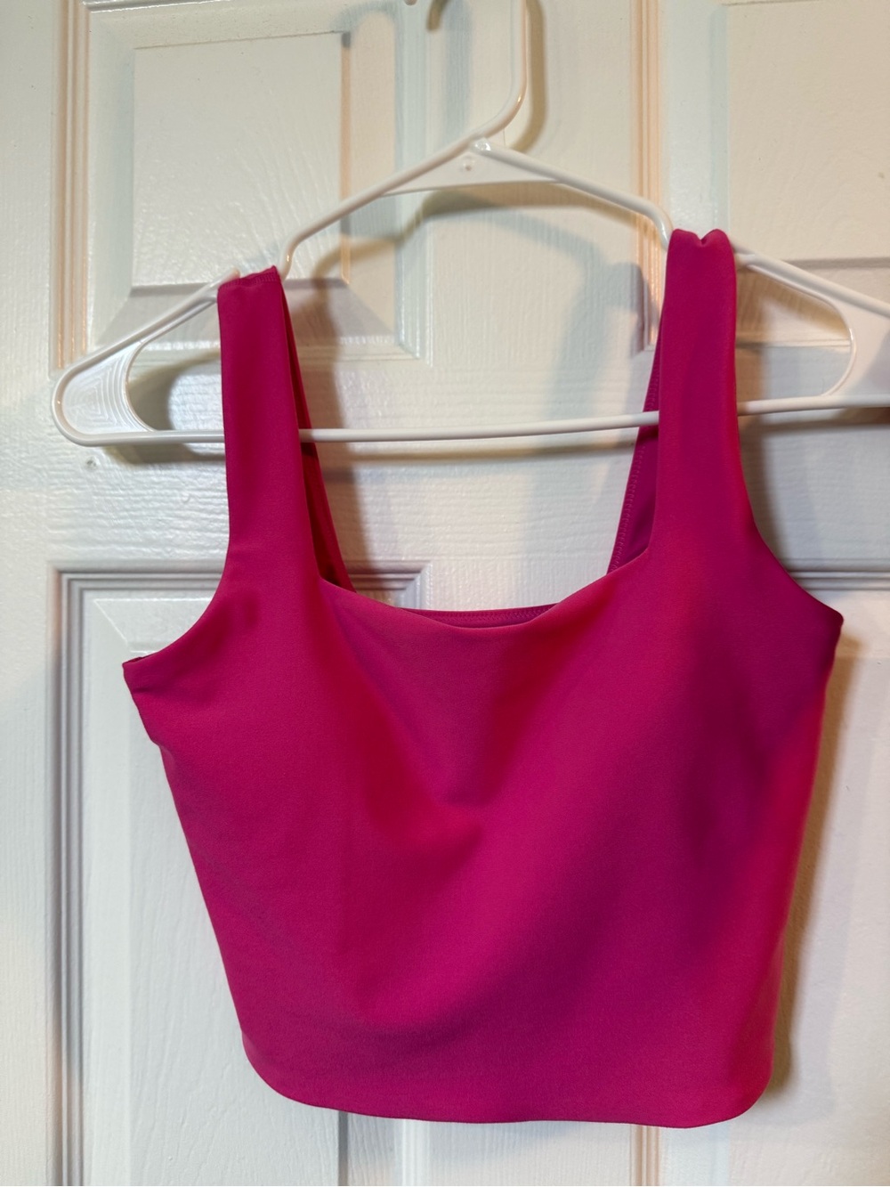 Abercrombie YPBsculptLUX Hot Pink Square Neck Athletic Crop Tank Top